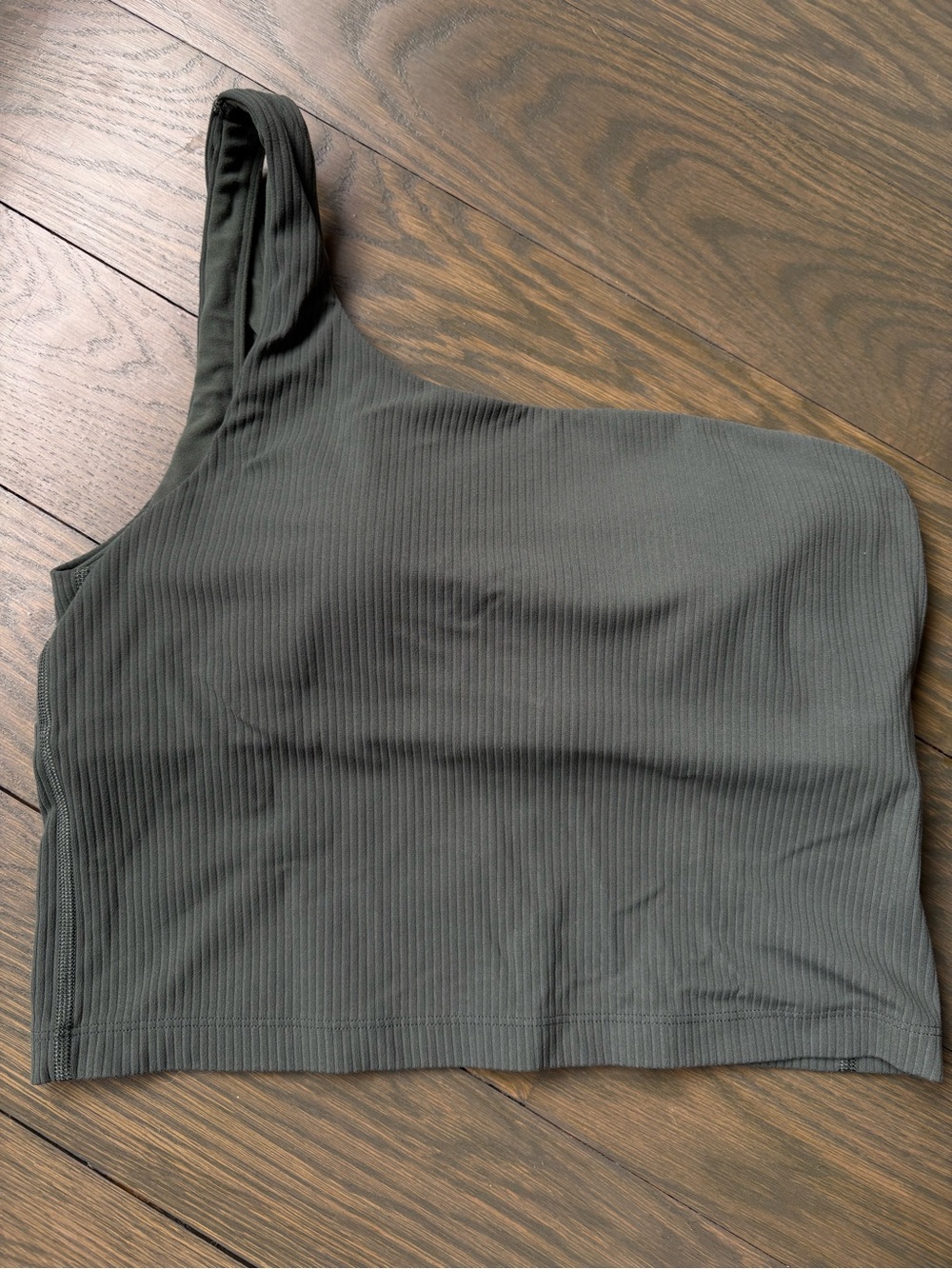 lululemon Ribbed Nulu Asymmetrical Yoga Tank Top Dark Forest 8